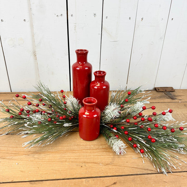 Red Bottle and Pine Table Design Kit