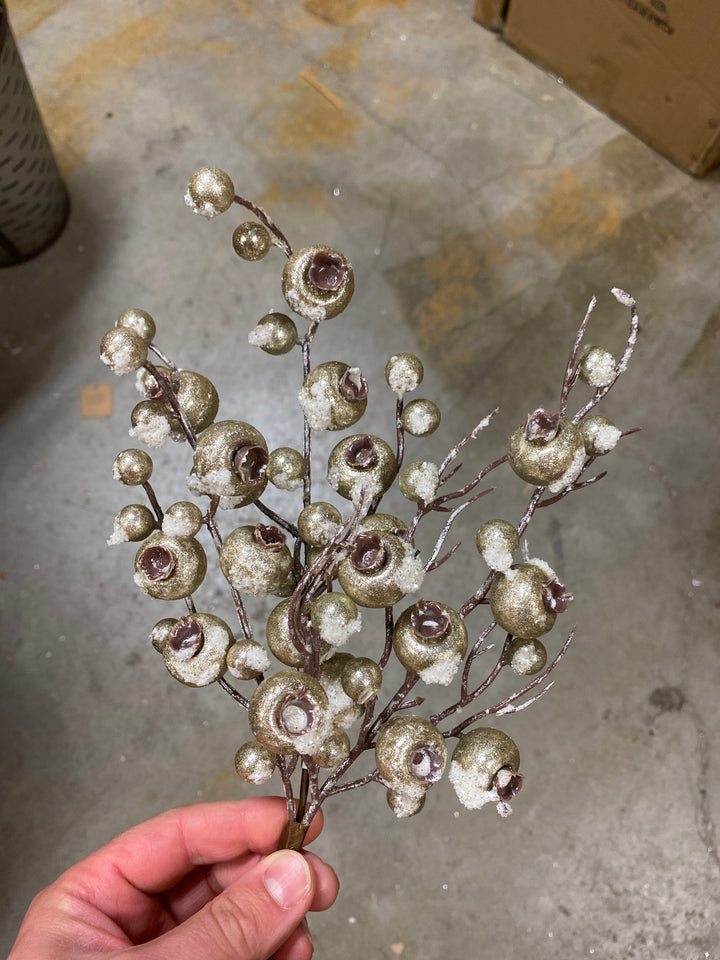 Frosty Metallic Berry Stem - Platinum