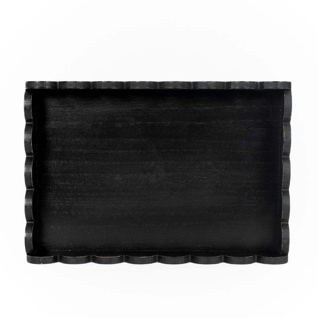 Wood Scallop Tray, 2 sizes, 4 colors