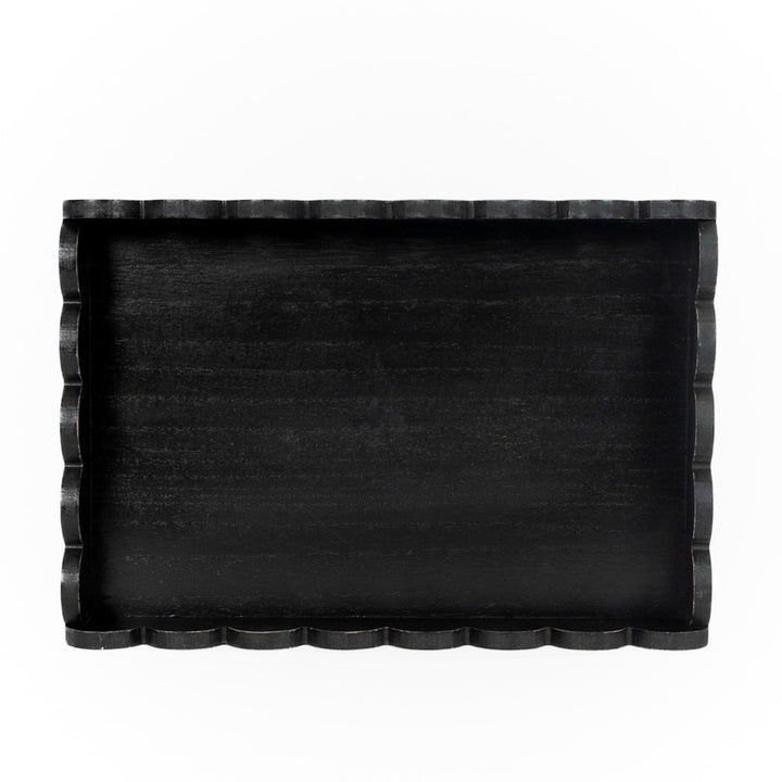 Wood Scallop Tray, 2 sizes, 4 colors