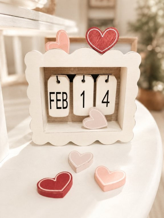 Wood Scalloped Perpetual Calendar