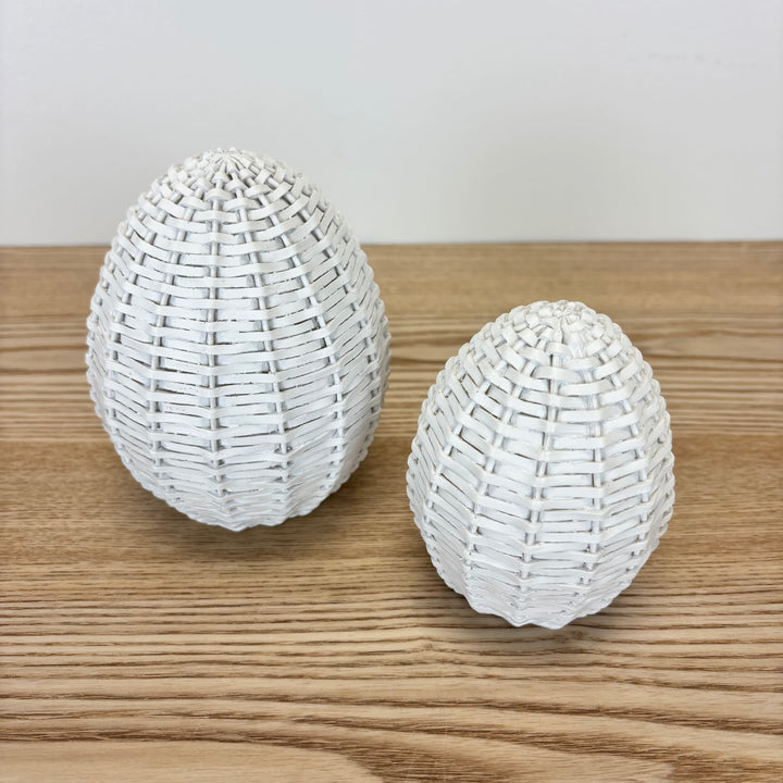 White Wicker Egg - 2 Sizes