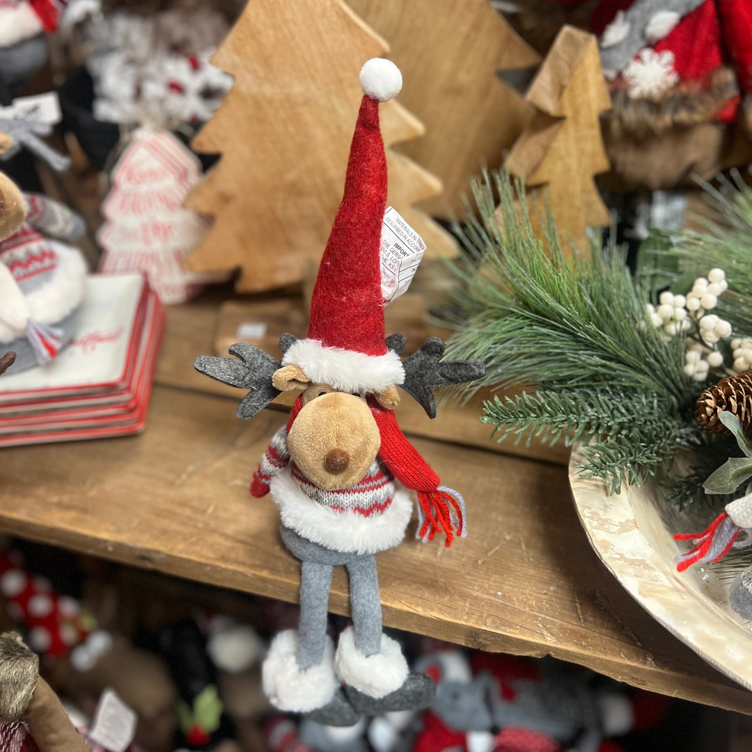 Christmas Moose with Dangling Legs