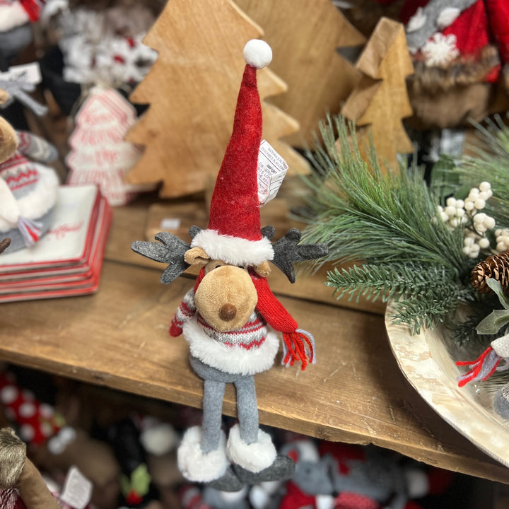 Christmas Moose with Dangling Legs