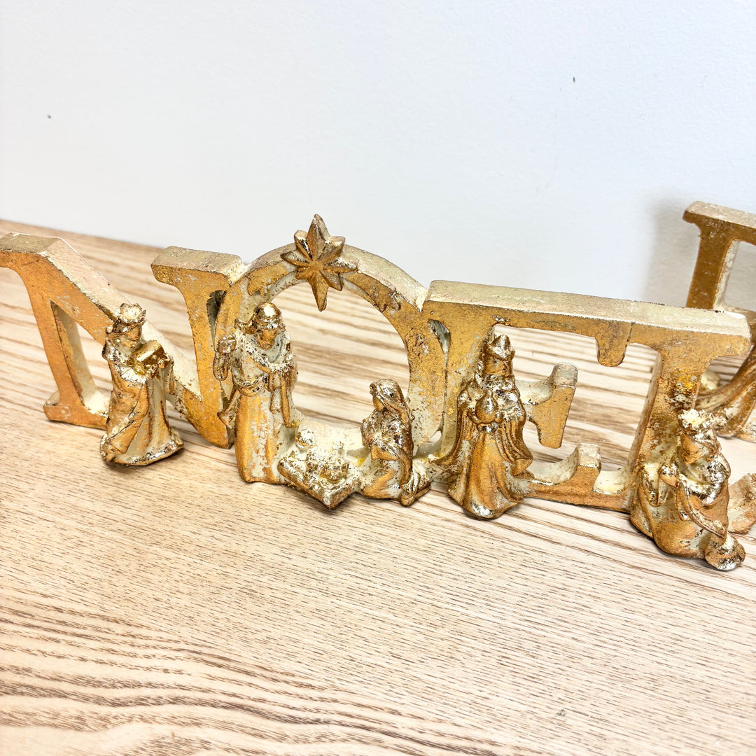 Noel & Peace Sculpted Nativity Signs