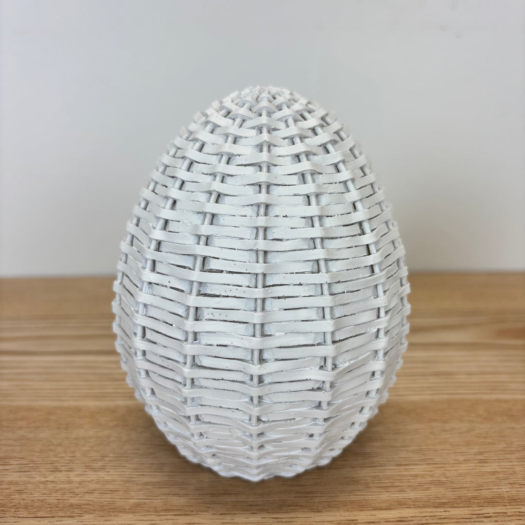 White Wicker Egg - 2 Sizes