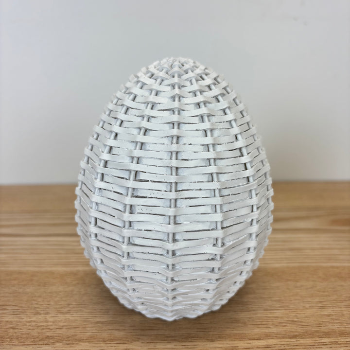 White Wicker Egg - 2 Sizes