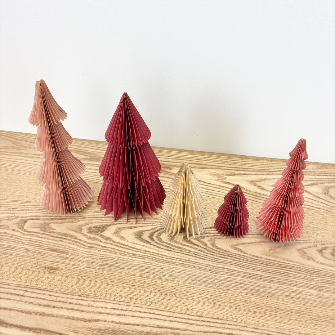 Paper Folding Honeycomb Trees - Set of 5