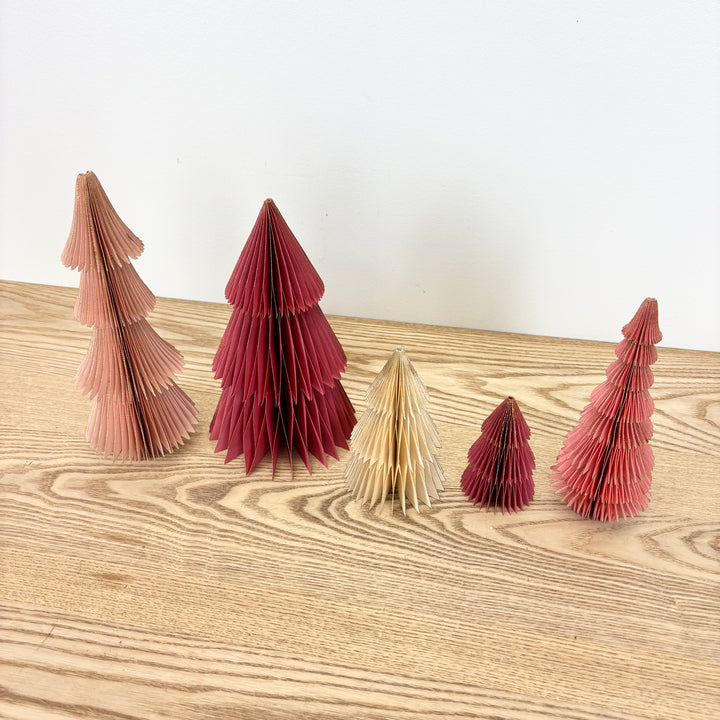 Paper Folding Honeycomb Trees - Set of 5