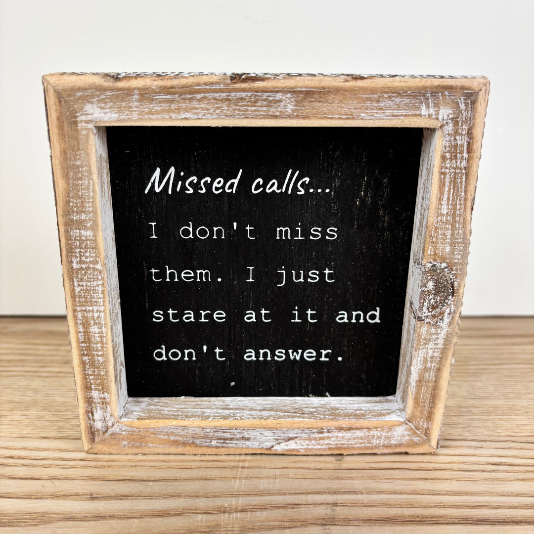 Where's my Oscar/Missed Calls Reversible Wood Frame Sign