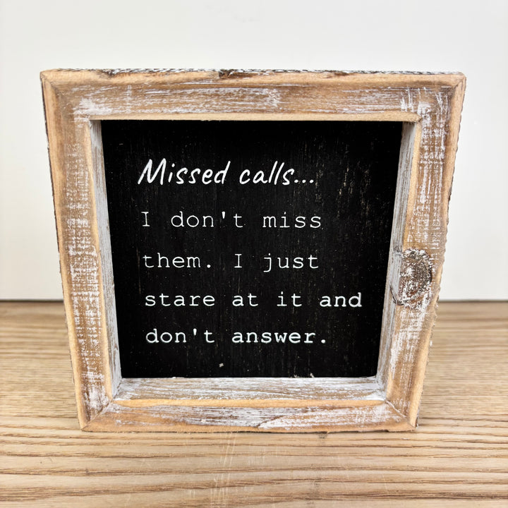 Where's my Oscar/Missed Calls Reversible Wood Frame Sign