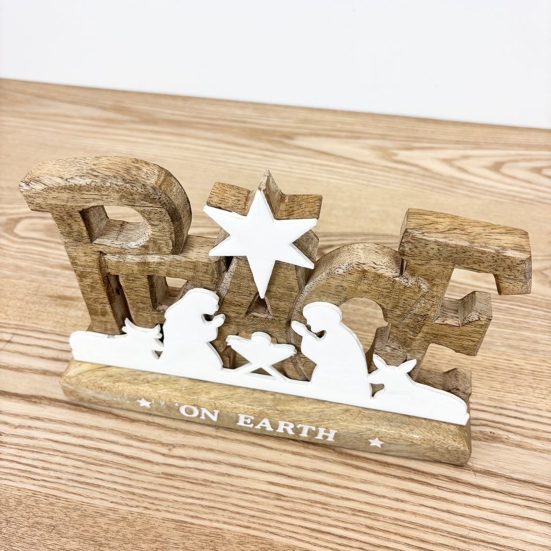 Mango Wood Peace on Earth