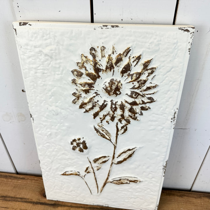 Gold & White Embossed Wall Decor