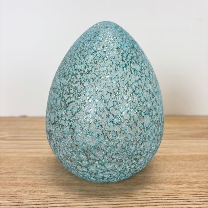 Speckled Blue Glass Egg - 2 Sizes