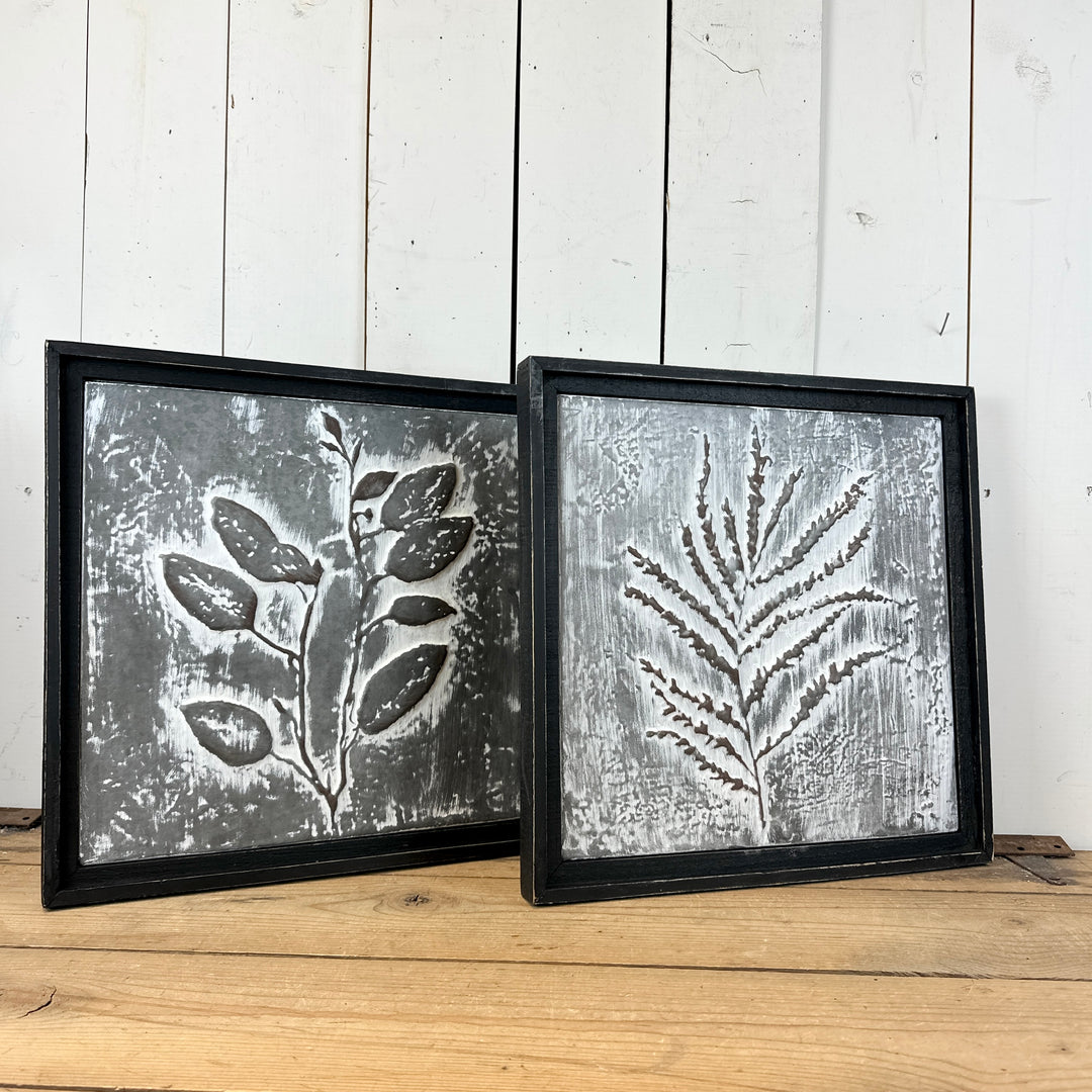 Gray and Black Embossed Wall Art