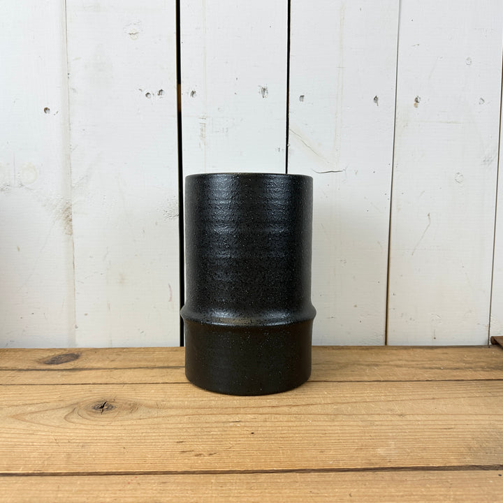 Black Textured Canister Vases