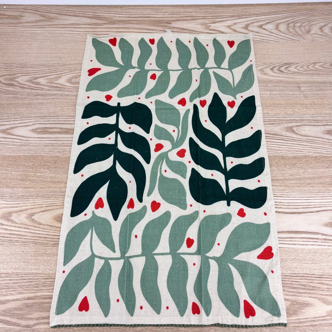 Tea Towel with Botanical/Ornament Pattern - 3 Styles