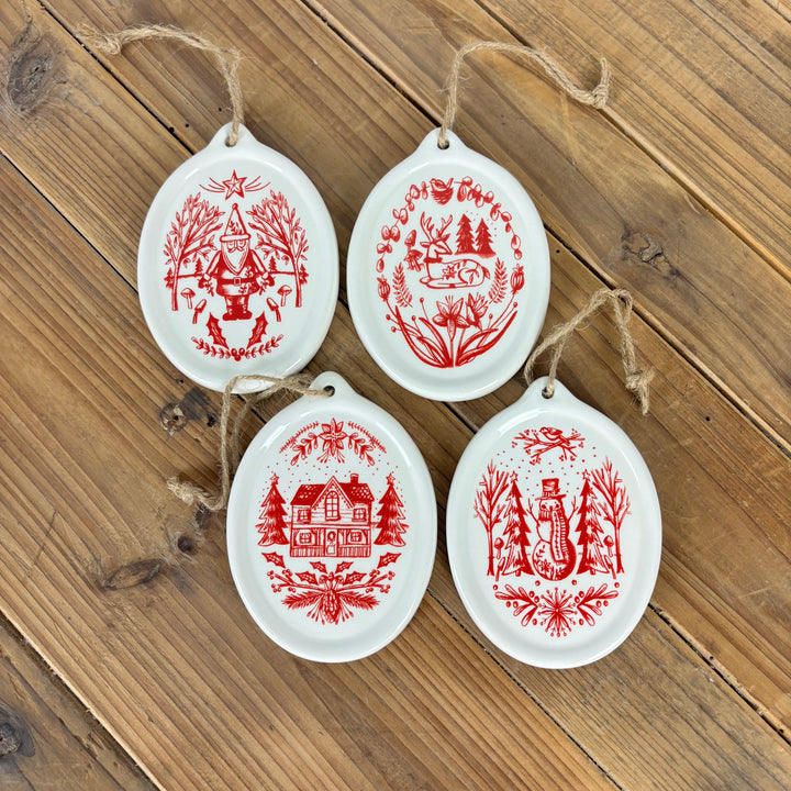 Scandi Winter Disk Ornaments - 4 Styles