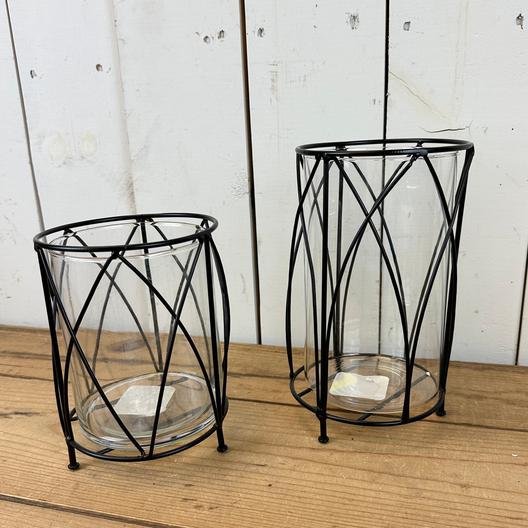 Black & Glass Metal Lantern