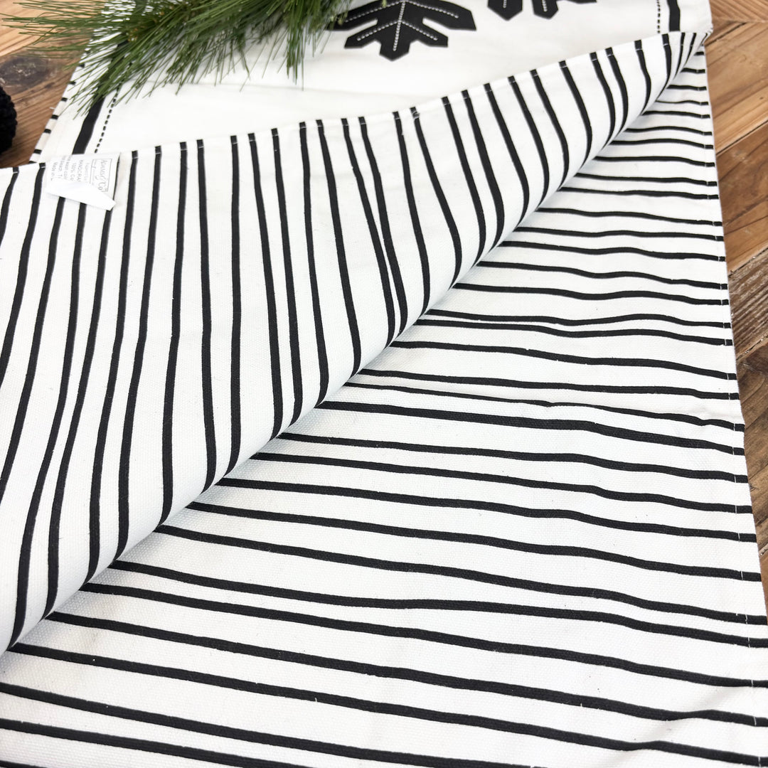 Snowflakes & Stripes Reversible Table Runner