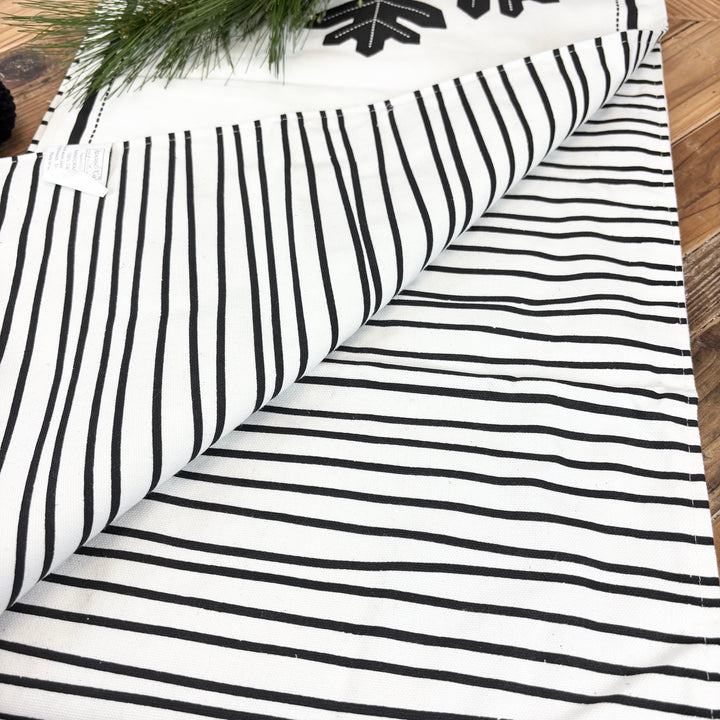 Snowflakes & Stripes Reversible Table Runner
