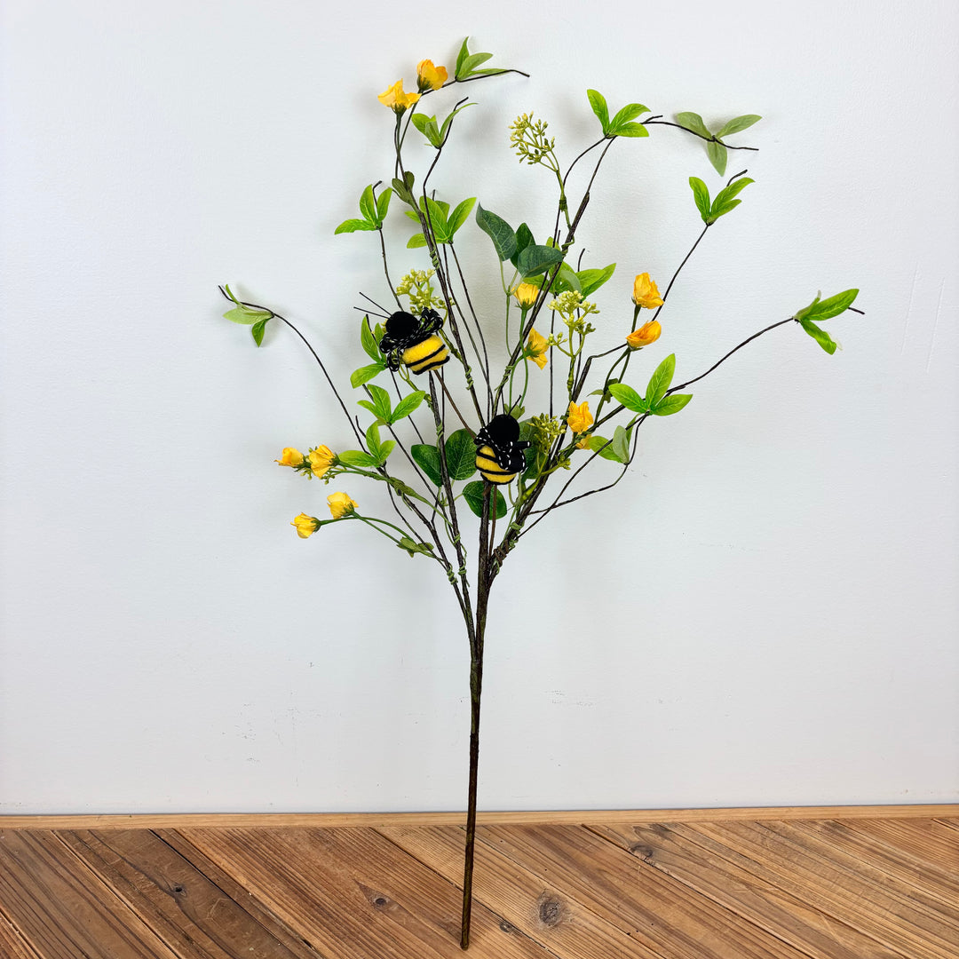 Spring Wildflower Spray with Ribbon Bees