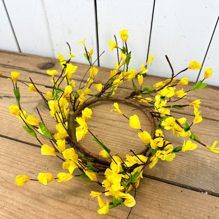 6" Forsythia Candle Ring