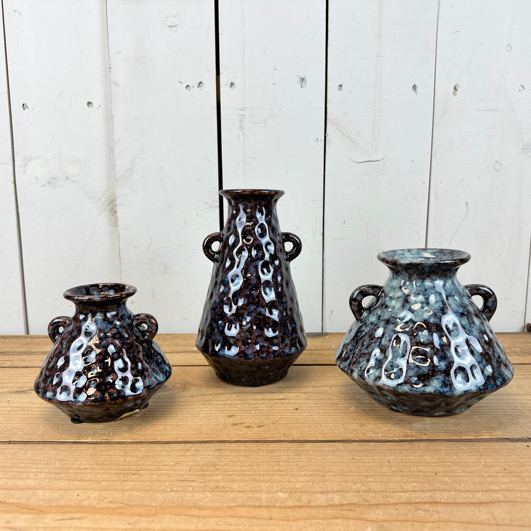 Blue/Purple Vases with Handles