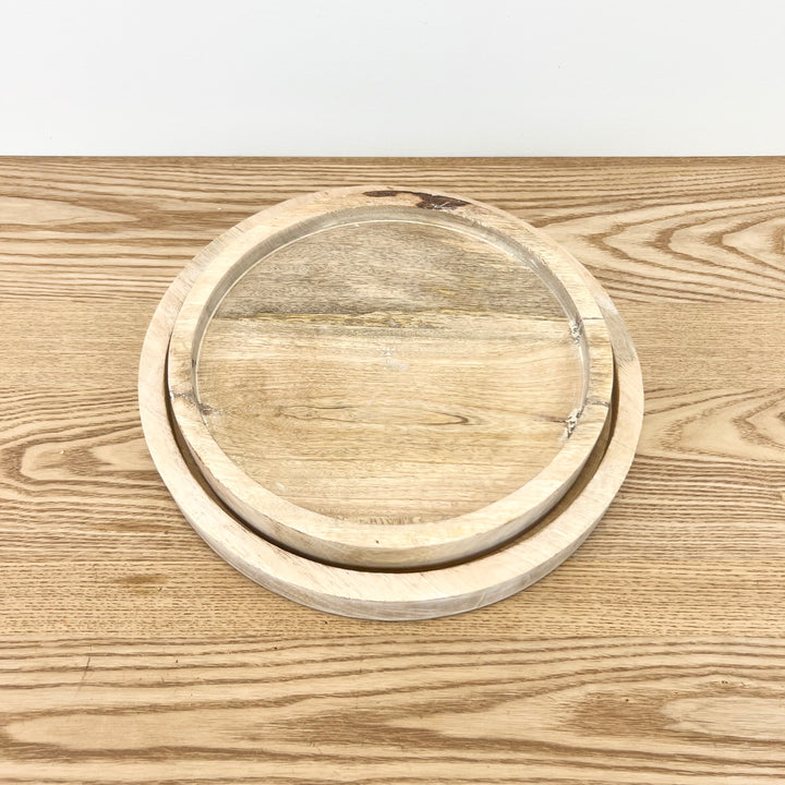 Round Mango Wood Trays - 2 Sizes