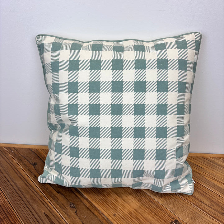 Rabbit/Checkered Reversible Pillow