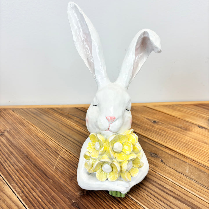 Thoughtful Bunny with Flowers - 2 Styles