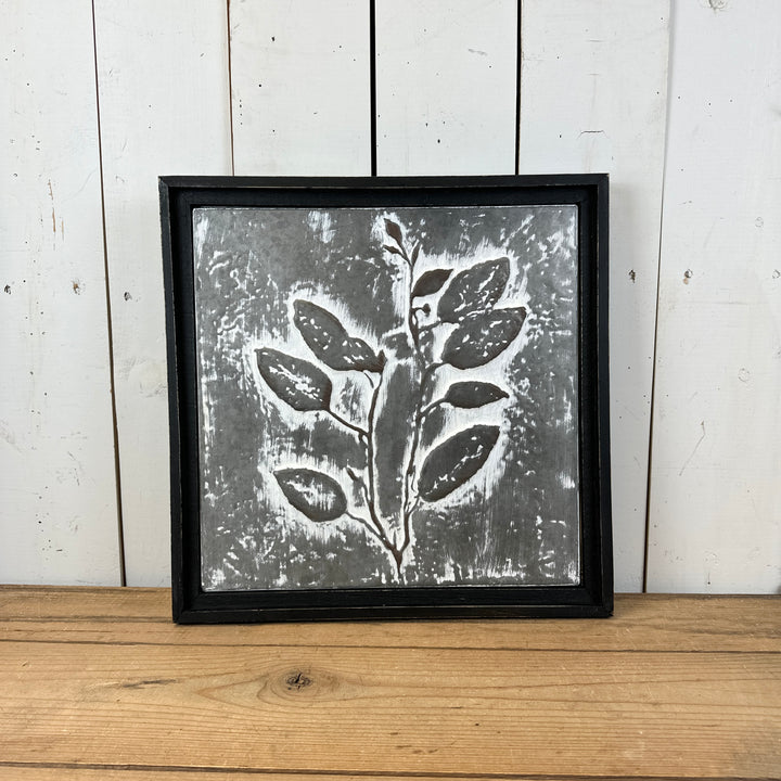 Gray and Black Embossed Wall Art