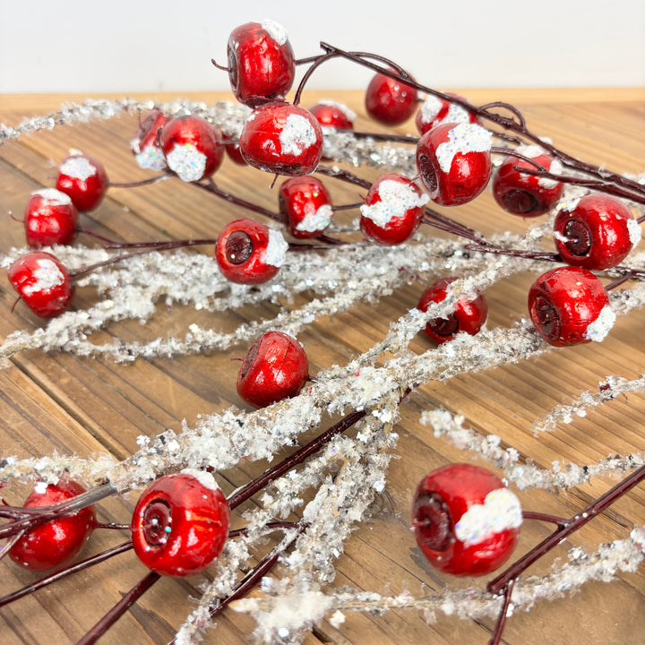 Snowy Red Berry Spray