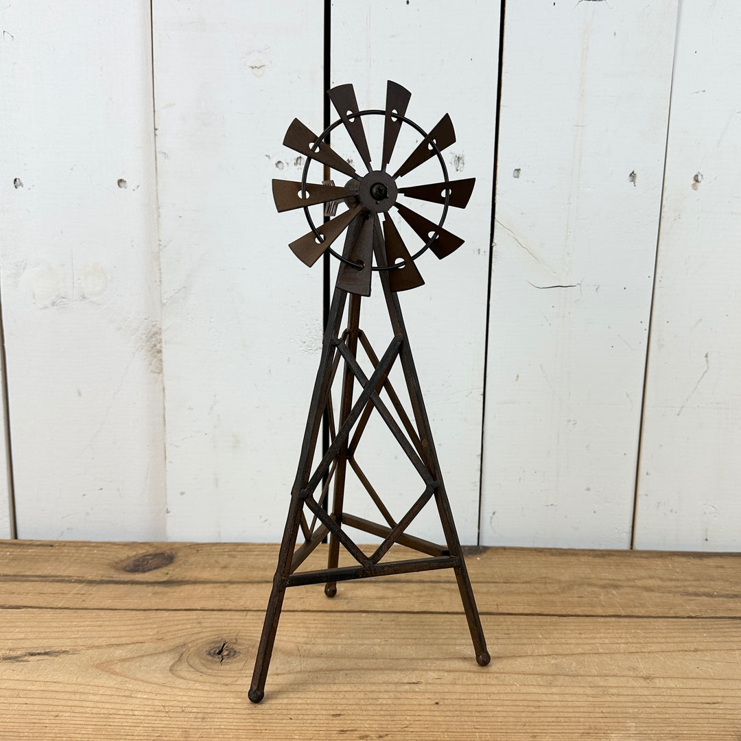 Brown Metal Windmill
