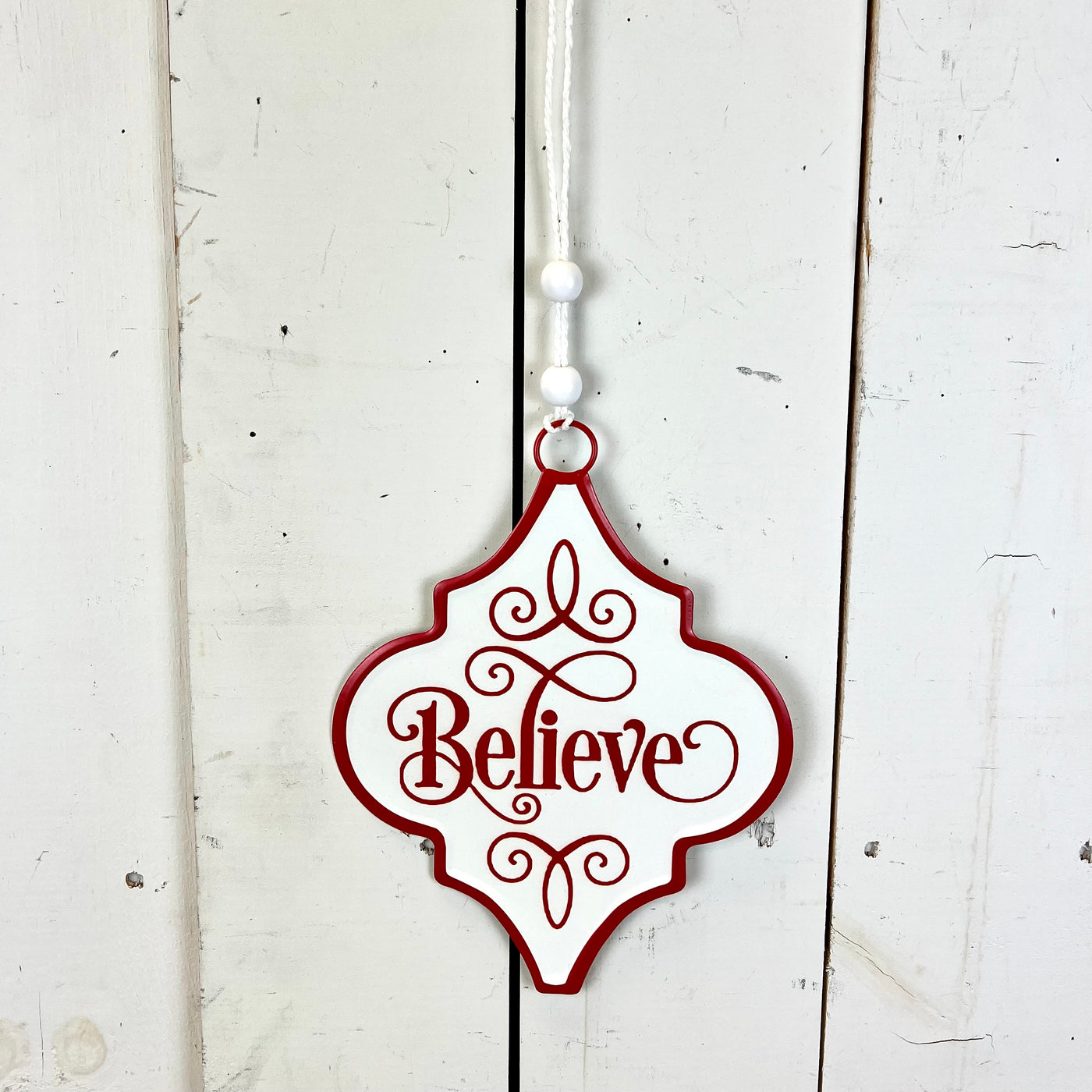 Merry Christmas, Believe, Noel Metal Ornament