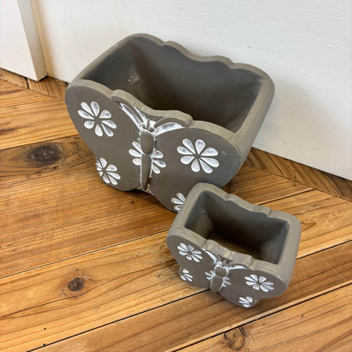 Cement Butterfly Pots - 2 Sizes