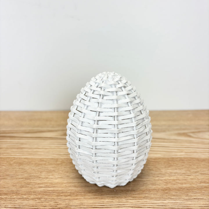 White Wicker Egg - 2 Sizes