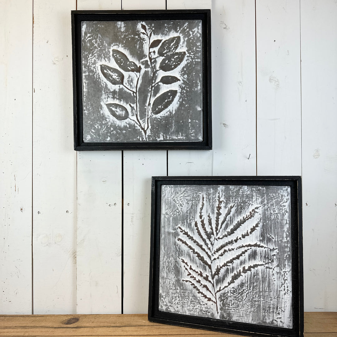 Gray and Black Embossed Wall Art