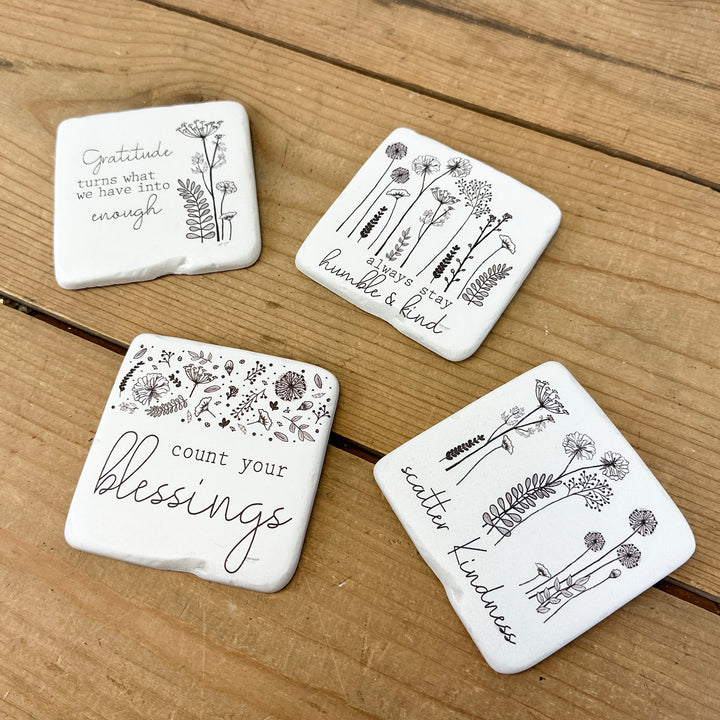 Decorative White Coasters