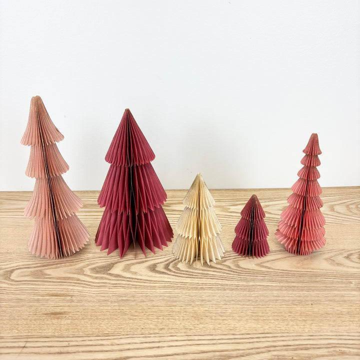 Paper Folding Honeycomb Trees - Set of 5