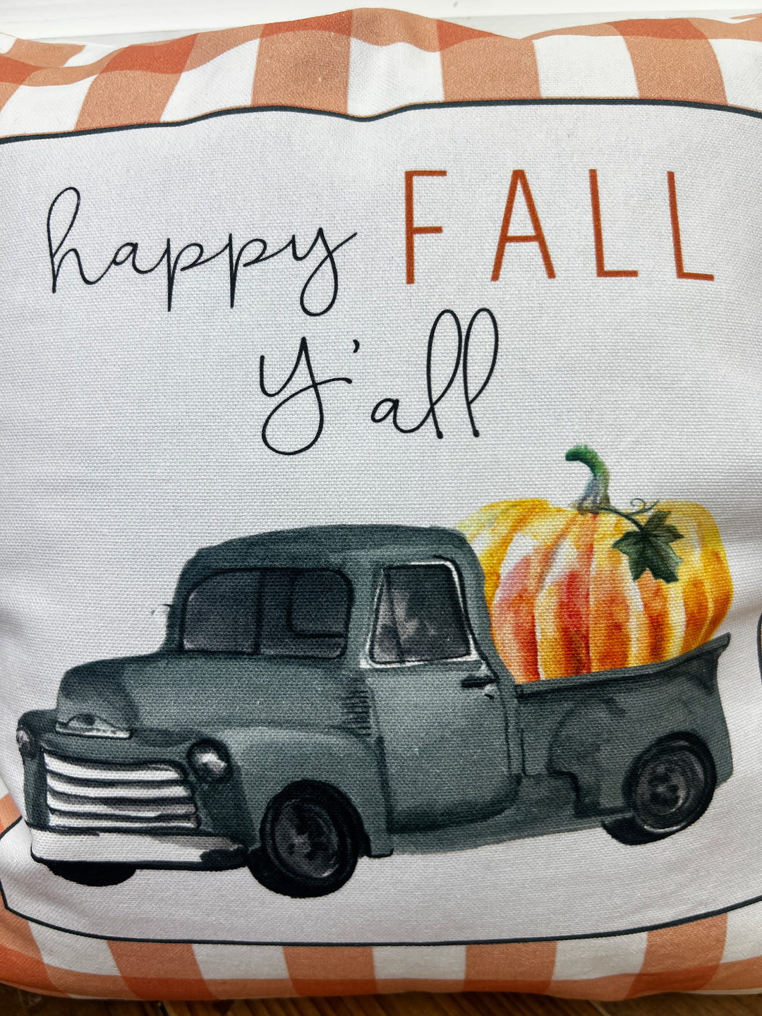Happy Fall Y’all Truck reversible Square Pillow