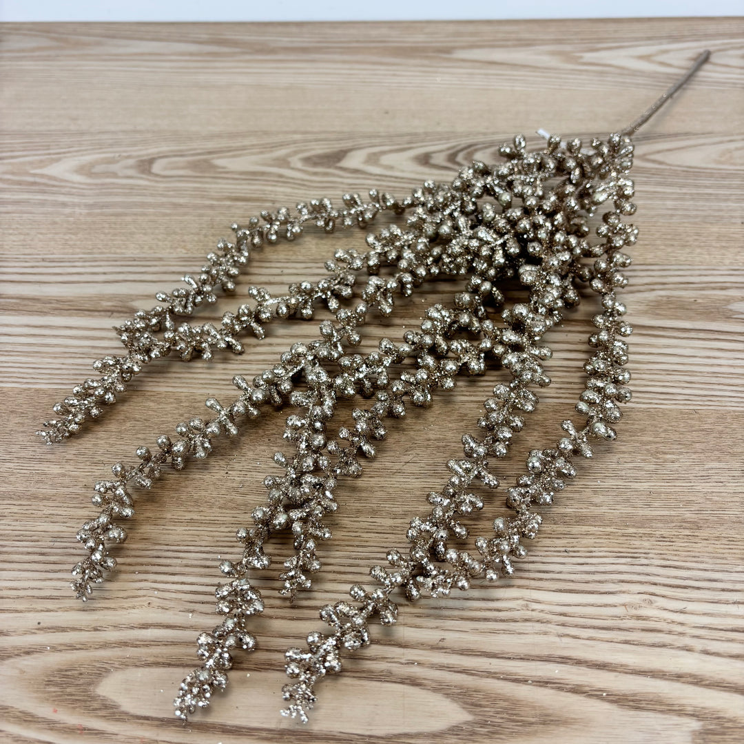 Glittered Gold Hanging Succulent