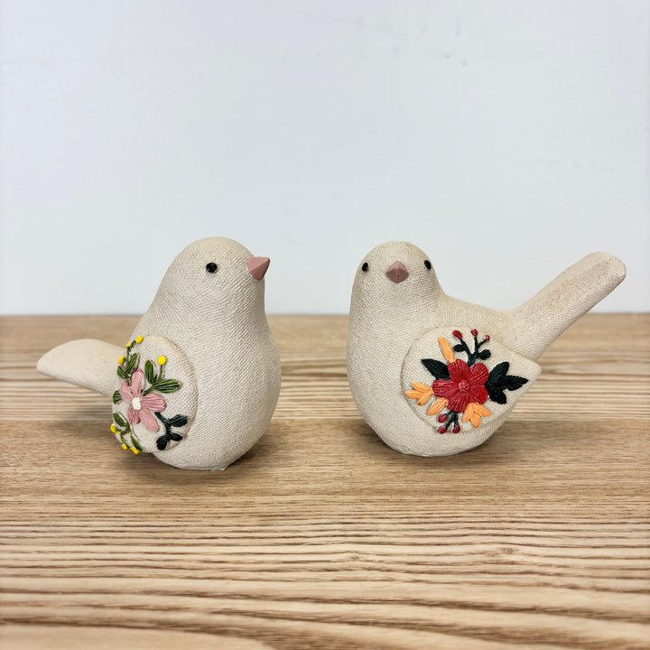 Floral Embossed Bird Set