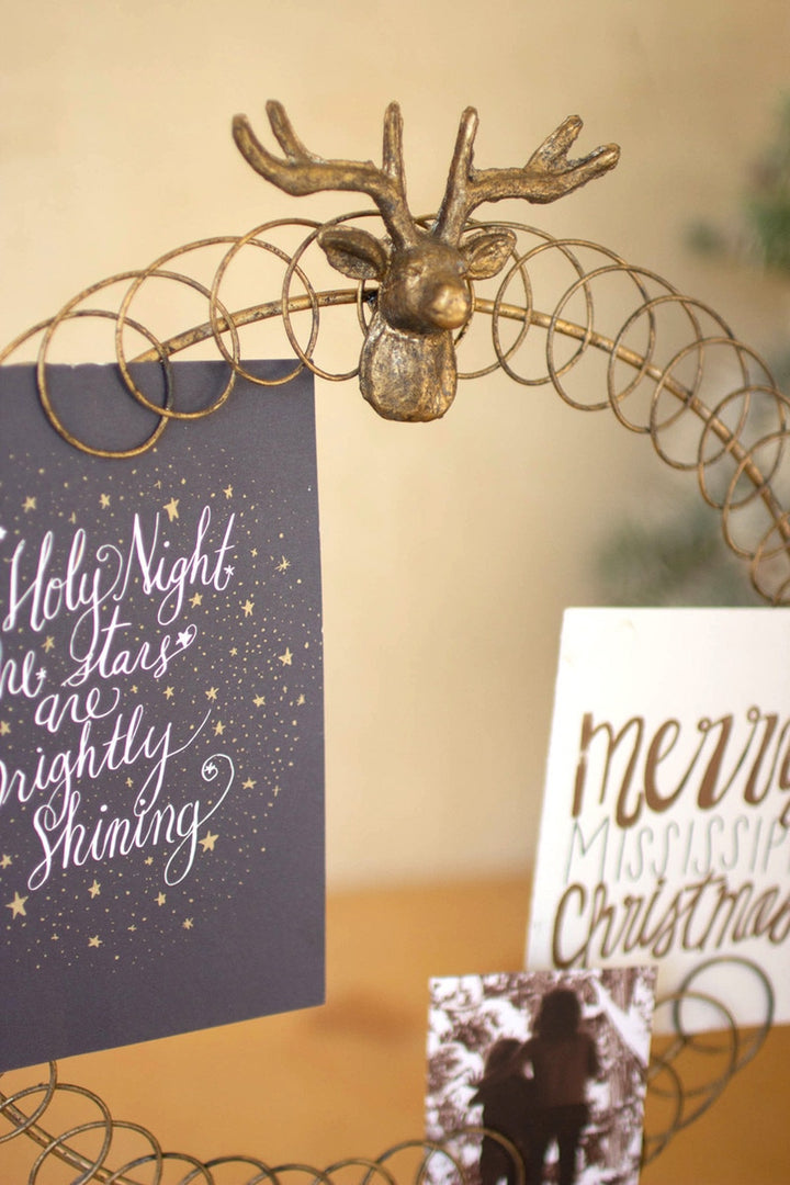 Round Wire Christmas Card Holder on Stand
