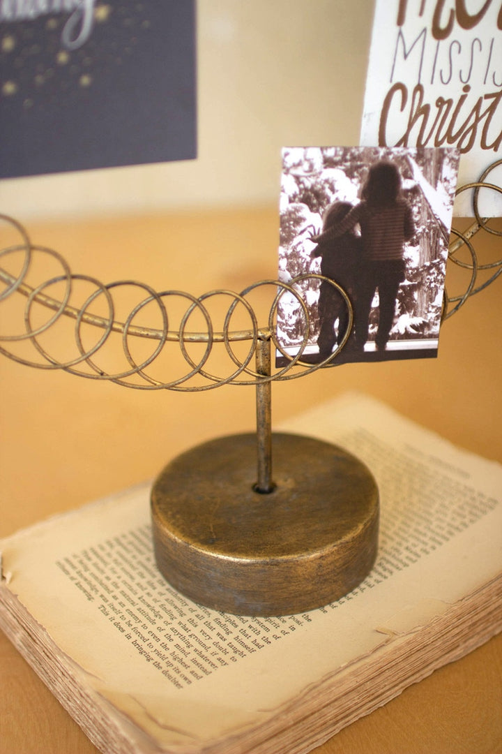 Round Wire Christmas Card Holder on Stand
