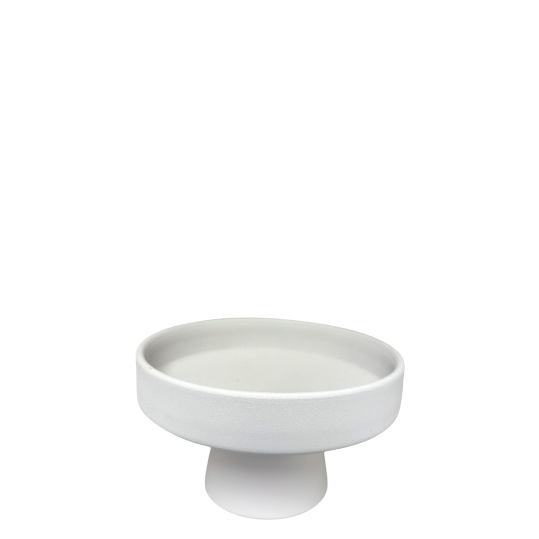 Ceramic Pedestal Tray - White