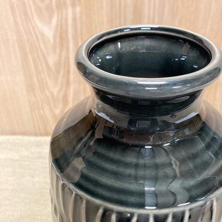 Charcoal Tribal Vase