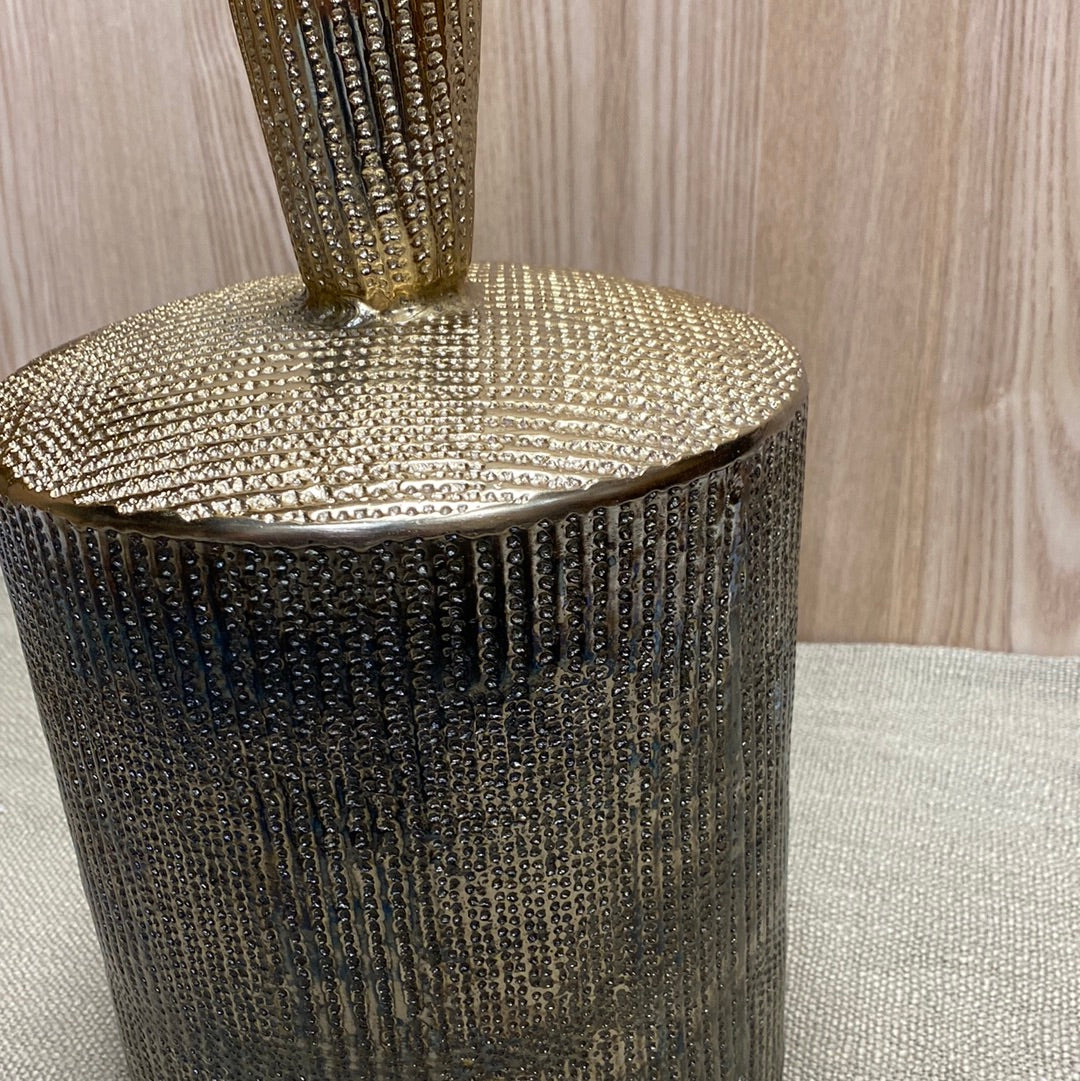 Metal Gold Hammered Vase