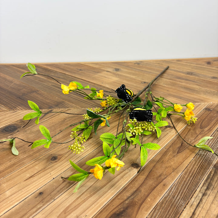 Spring Wildflower Spray with Ribbon Bees