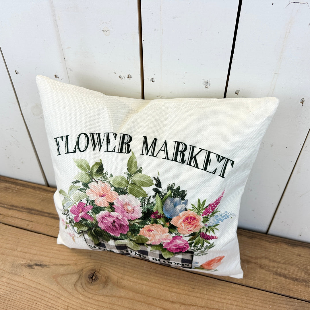 Flower Market Throw Pillow